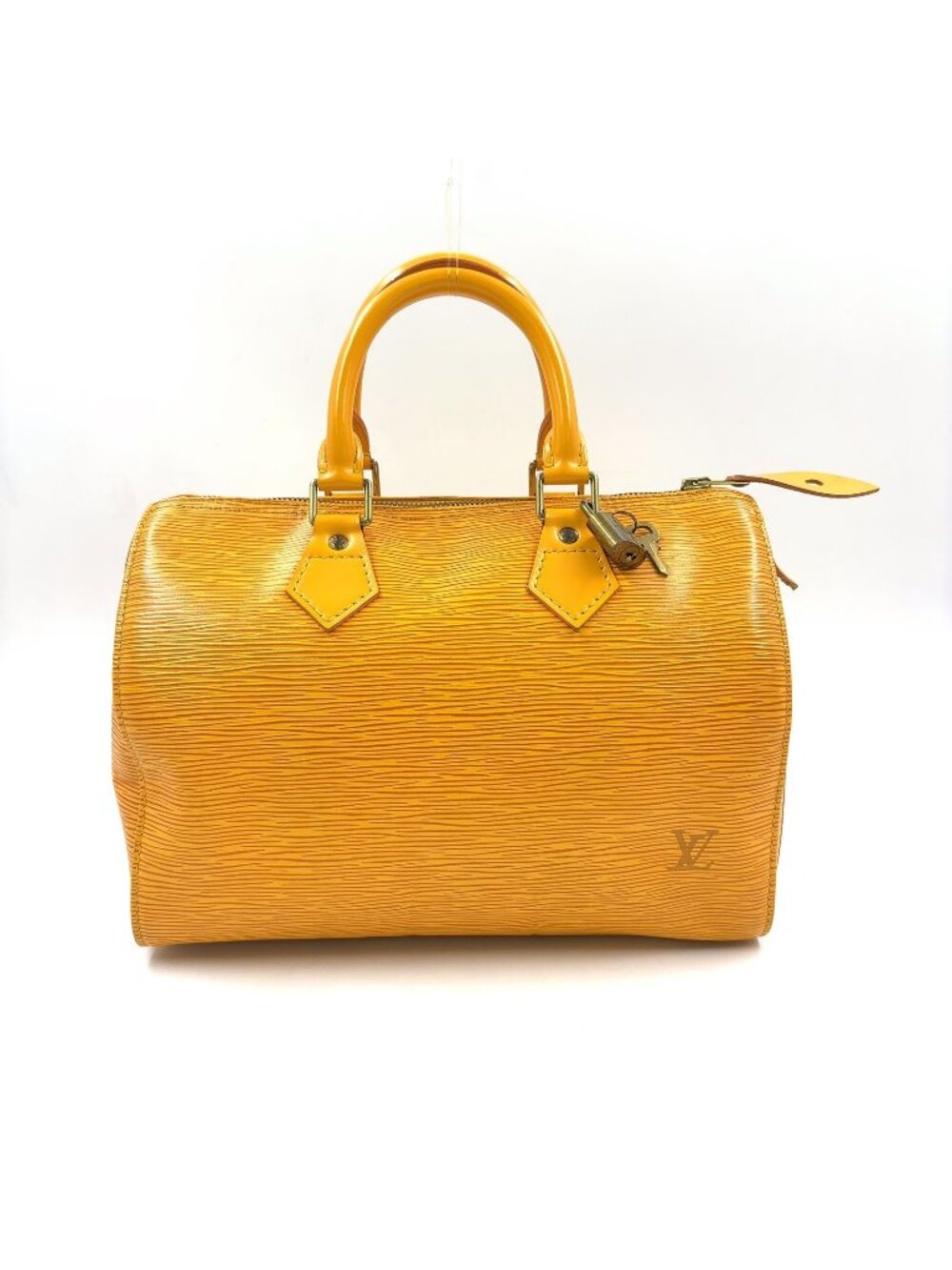 Louis Vuitton Speedy 25 Epi Yellow Leather Handbag Gold